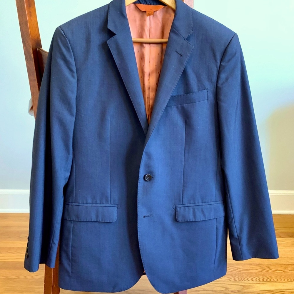 Baroni Prive Slim-Fit Navy Suit Jacket